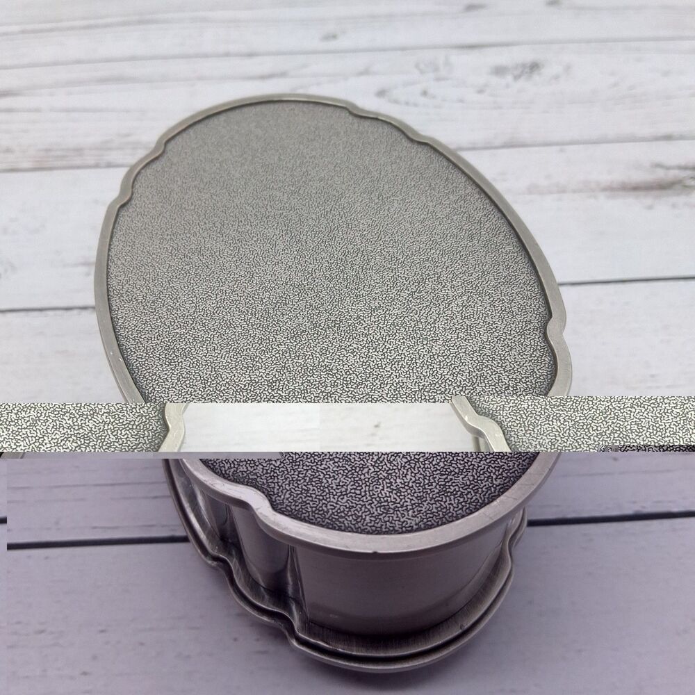 Pewter Jewelry/Trinket Box With Red Velvet Lining & Pouch Hinged Lid Zhen Zhu - Picture 7 of 12